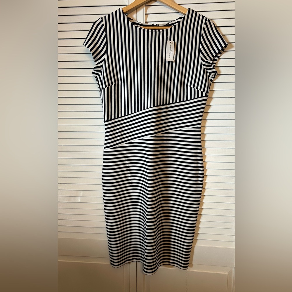 Banana Republic Black and White Striped Dress